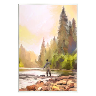 «Fly Fishing At Lake On MDF» par Amy Hall, reproduction