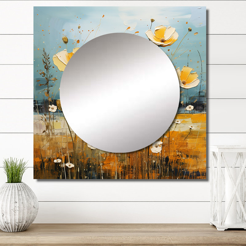 Raiyah - Grande décoration murale carrée Buttercups, 36 po x 36 po