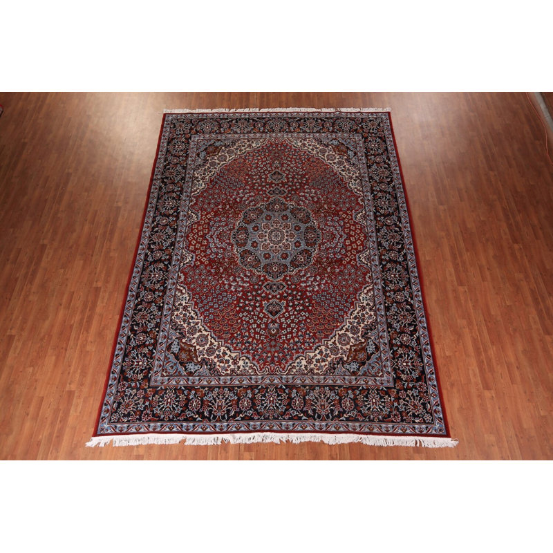 Tapis turc traditionnel à médaillon floral 9 x 13