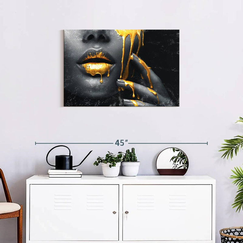 Impression sur toile Grunge Gold, H 30 po x l 20 po x P 1,25 po
