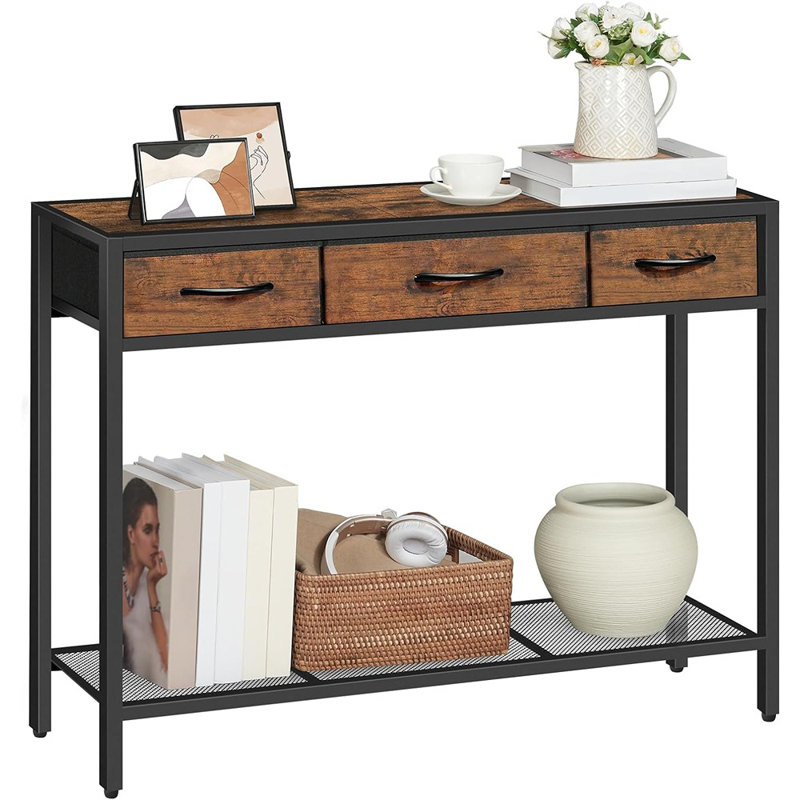 Console avec 3 tiroirs en tissu, ...