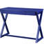 Bureau d'écriture bleu avec tiroirs pratiques et rangement-850470649