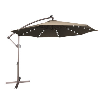 Parasol extérieur en porte-à-faux à DEL 132 po