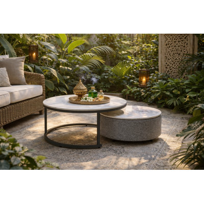 Table basse d'extérieur moderne Serene - gris