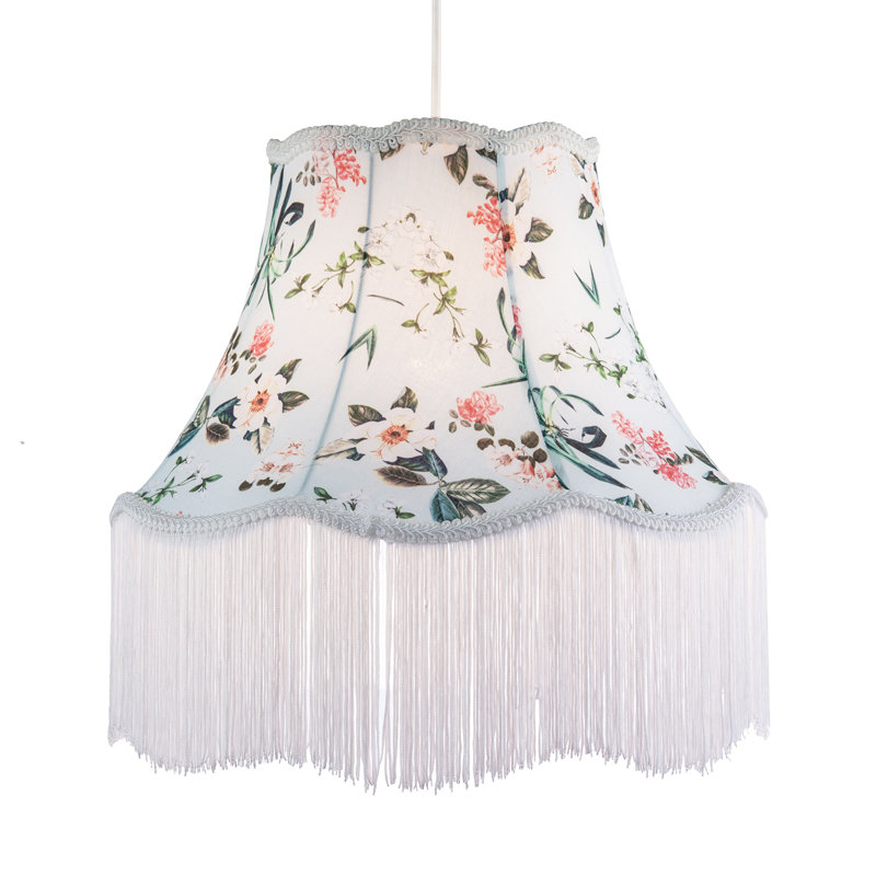 26cm H Cotton Empire Lamp Shade ( Screw On ) in Blue