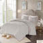 Housse d'édredon très grand et très grand en médaillon 100% coton chenille gris-121159260-121159261