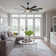72" Large Modern Ceiling Fan w Wood Blades and LED Lights, Quiet DC Motor 6 Fan Speed w Remote