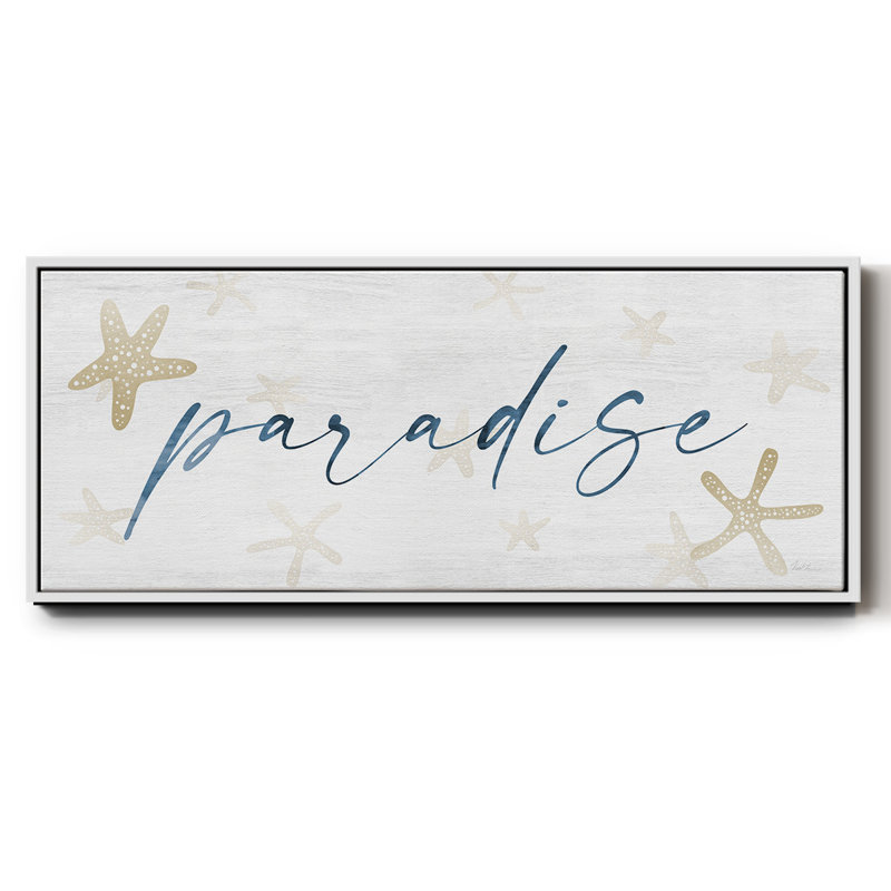 Paradis encadré sur toile, H 20 po x l 50 po x P 1,5 po, Blanc