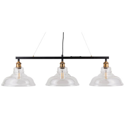 Luminaire suspendu linéaire à 3 lumières pour îlot de cuisine Weilers