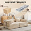 Canapé à compression, canapé-lit à plancher convertible à structure fixe, canapé modulaire sans os sans causeuse, sans assemblage requis, tissu chenille, pour chambre à coucher de salon, beige-824455277