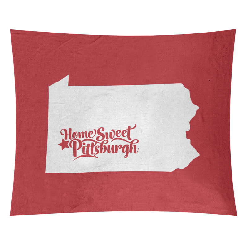 Tapisserie de Pittsburgh en Pennsylvanie, H 68 po x l 80 po, Rouge