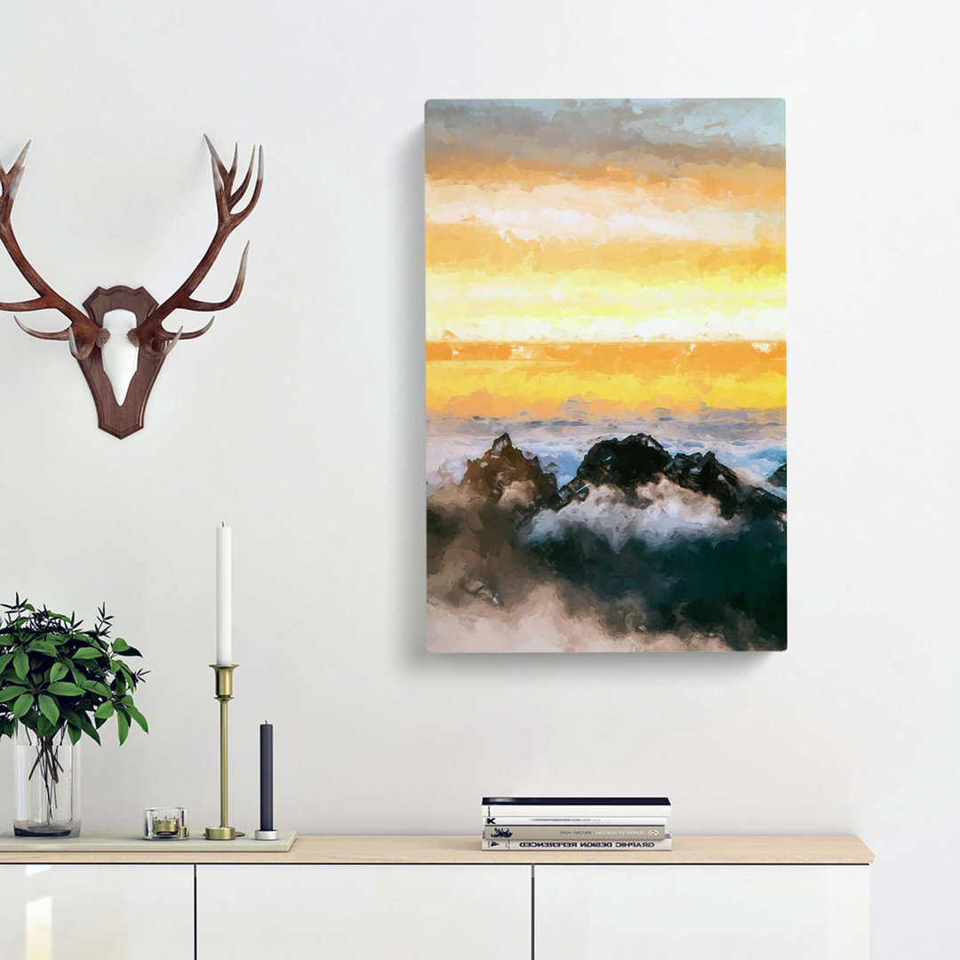 Mountain Peaks In Abstract - Wrapped Canvas