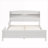 Full Size Solid Pine Wood Clean White Bed, Integrated Bookcase Headboard with LED Motion Sensor Light, Optional Guardrails for Bedroom