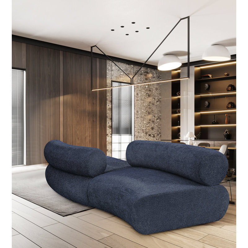 Canapé modulaire rembourré 108 po Bale, Tissu chenille bleu marine