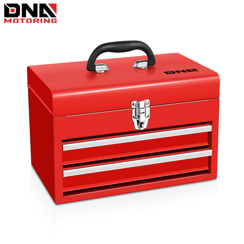 Portable Tool Box-2 Drawer Storage Toolbox with Lockable Metal  Latches for Workshop Repair