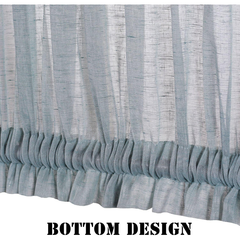 Linen French Door Curtains Privacy Light Reducing Door Curtain with Tieback | Rod Pocket Curtain 1 Panel for Glass Door Feature Open Weave Textured Linen