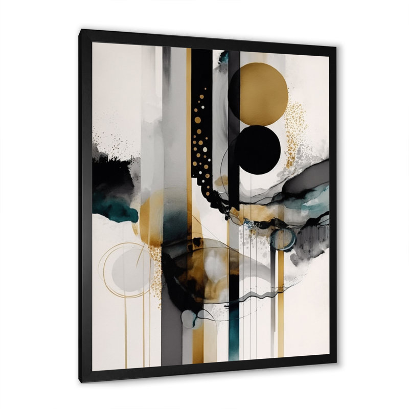«Abstract Transitional Modern Shapes III», reproduction sur toile, Impression noire sur toile encadrée, L 12 po x H 20 po
