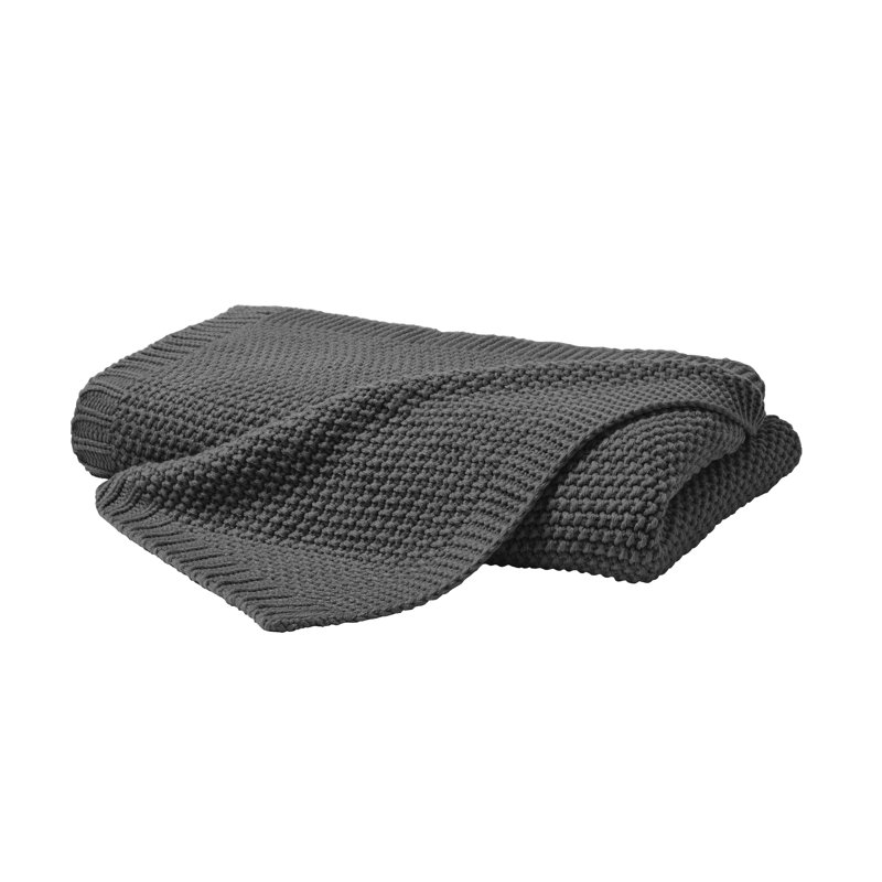 Nikki Chunky Knit Throw Blanket, Grey