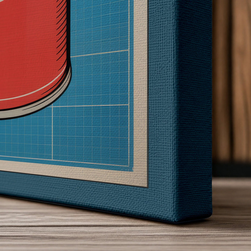 The Bear Can Pop Art - Wrapped Canvas, 18x12 - 45.7 x 30.5 cm, Teal Border