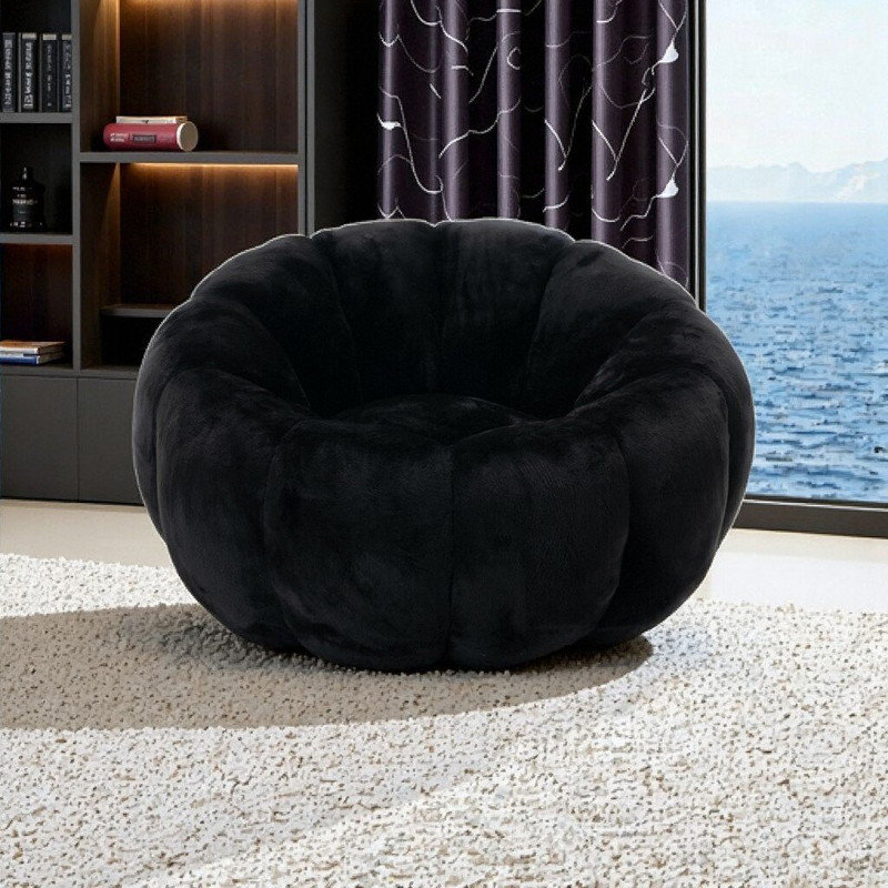 Fauteuil à billes à motif floral, Noir