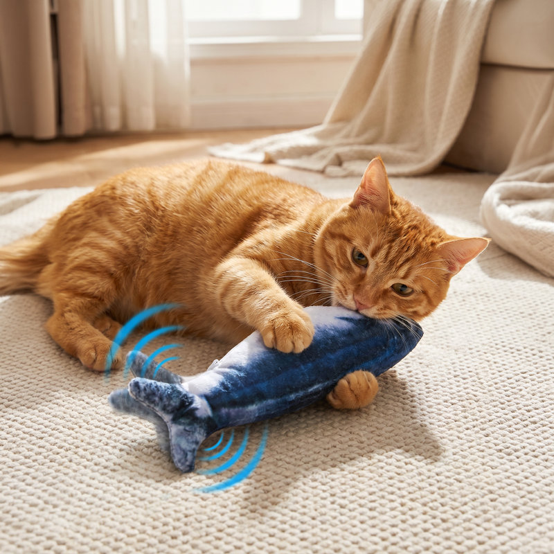 3-Piece Battery-Powered Flopping Fish Cat Toy Set