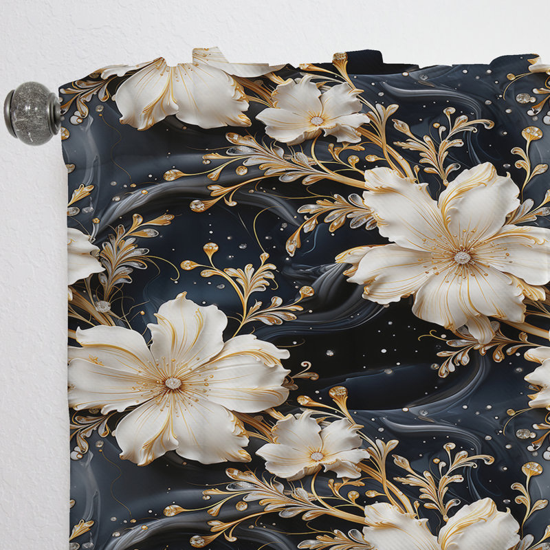 Victorian Opulence Marble Motif - Rideau obscurcissant Marble Abstract, L 52 po x L 120 po