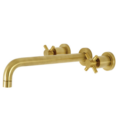 Robinet de baignoire romaine à 3 poignées et 3 poignées à fixation murale Kingston Brass
