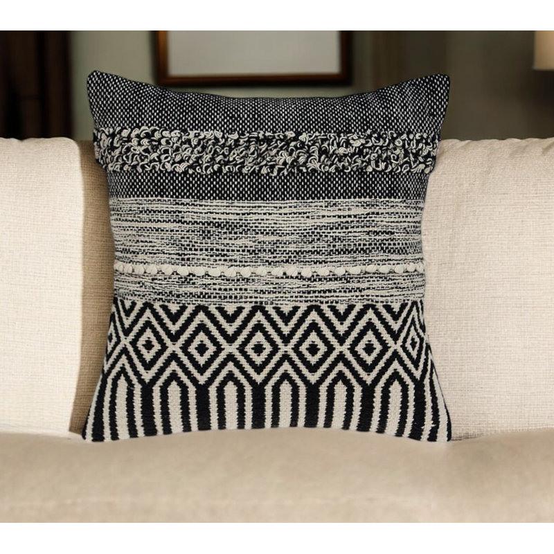 Coussin Janice, Noir/gris