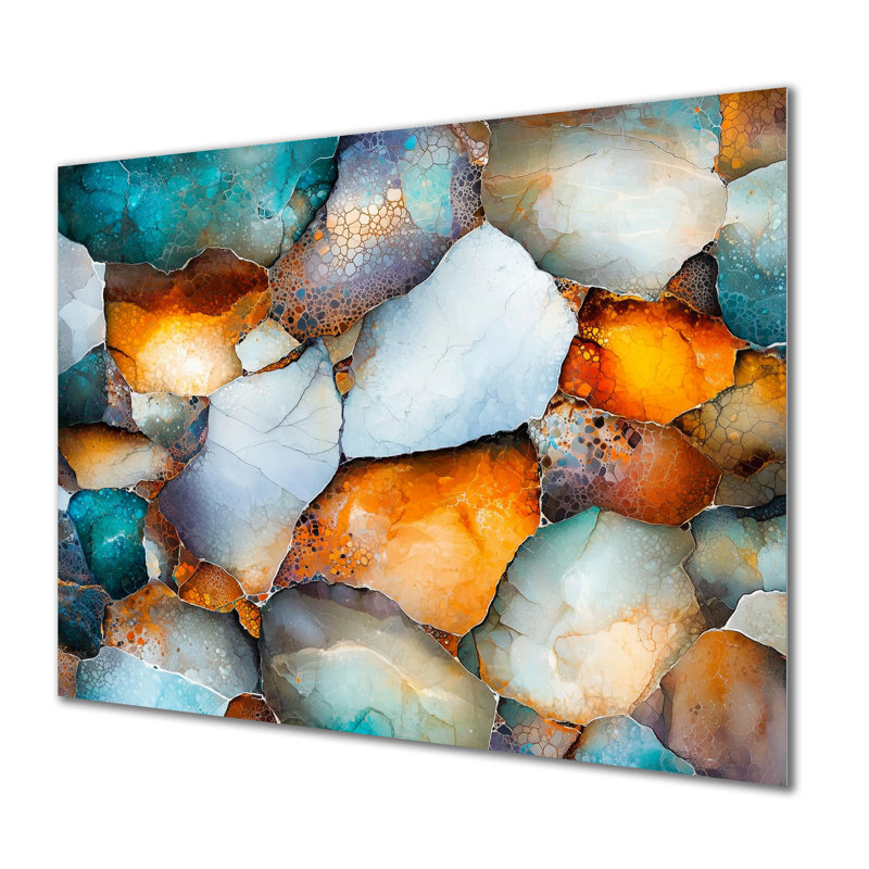 Mosaïque d'art en marbre II, H 34 po x l 44 po x P 0,84 po