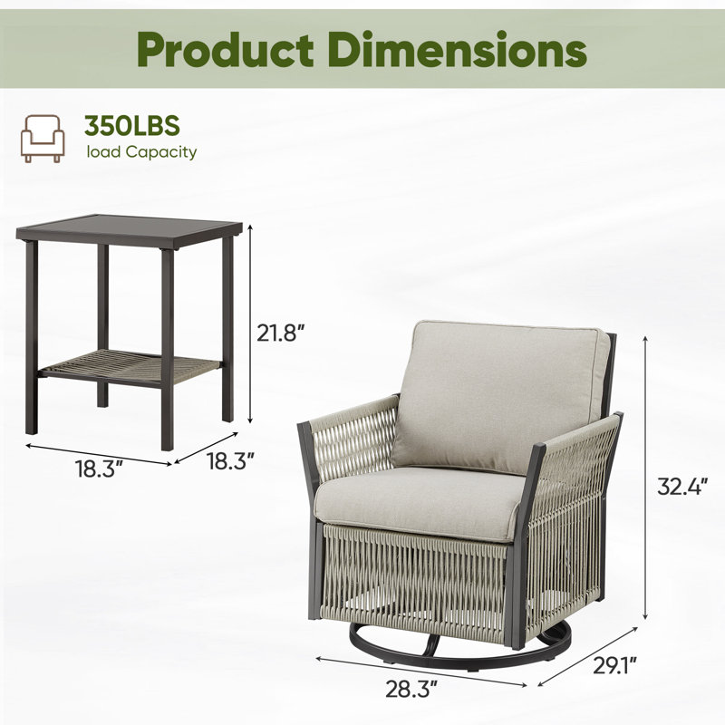 Ensemble de chaises pivotantes 6 pièces pour l'extérieur, Beige
