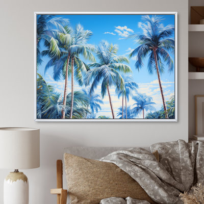 Symphonie de palmiers bleus sur toile