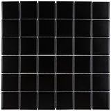 Metro Quad Matte Black 11-3/4" x 11-3/4" Porcelain Mosaic Floor and Wall Tile