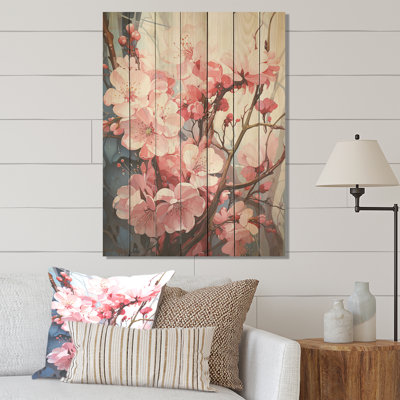 «Cherry Blossum Zen Serenity II» - impression de cerisier sur bois