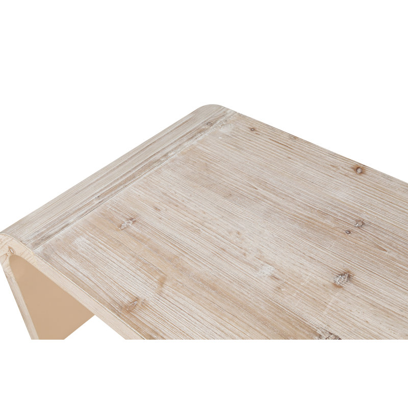 Table basse avec pieds de traîneau robustes, Bois naturel délavé