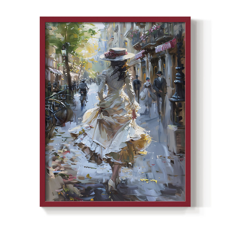 Reproduction encadrée WOMEN Series DCXLV - bois massif, H 11 po x l 9 po, Rouge
