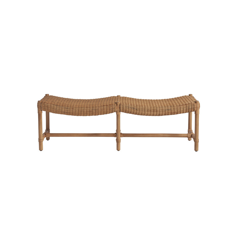 Murro Bay Natural Rattan Wicker Bench