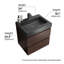 Meuble-lavabo simple mural avec surface solide avec trop-plein, pré-assemblé-313203126-313203127-303615349