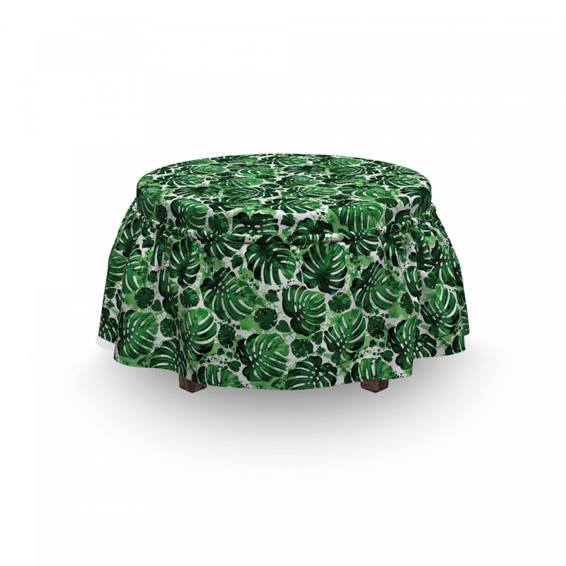 Housse pour repose-pieds monstera