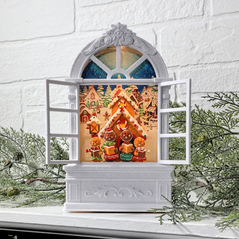 9" LED Gingerbread Arch Window Globe