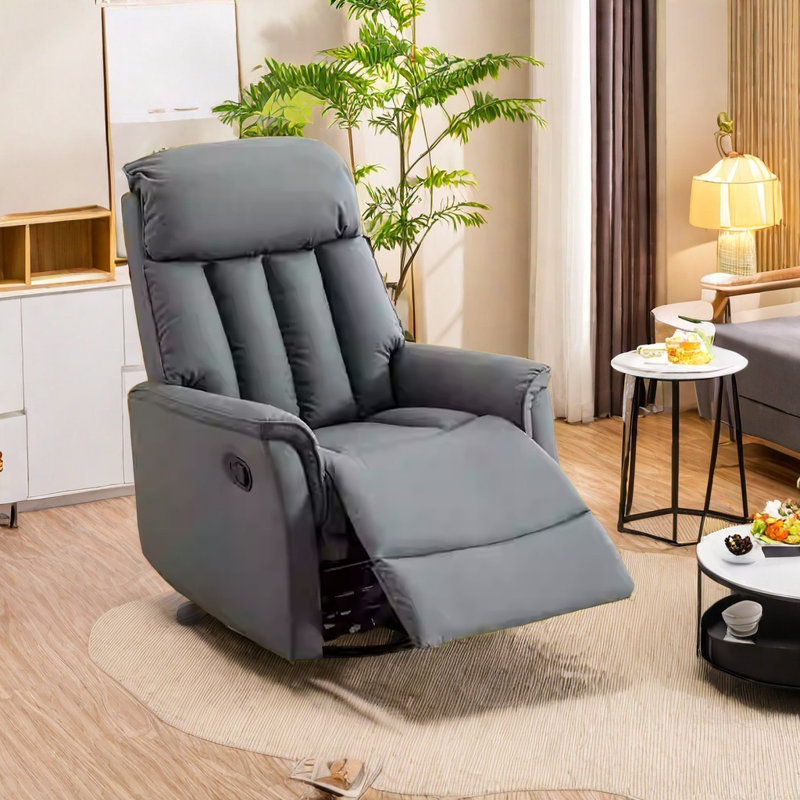 Fauteuil inclinable pivotant en similicuir Kuchler, Beige