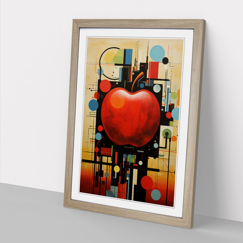 Apple Constructivism - Framed Print, Oak , 34cm H x 25cm W x 2cm D