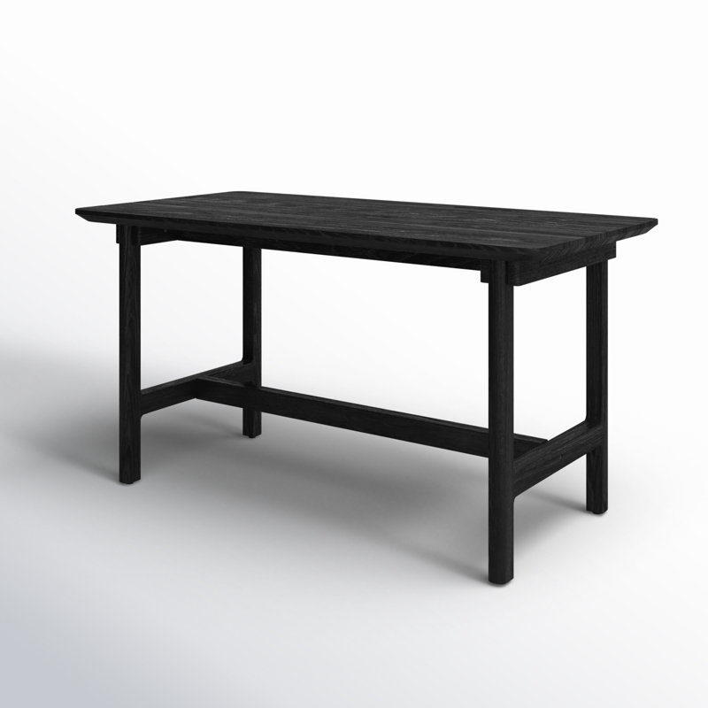 Dawn 66.93'' Teak Outdoor Bar Table, Black