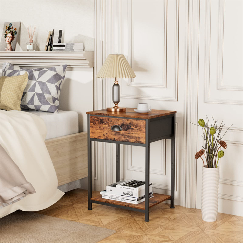 End Table with Storage, Brown