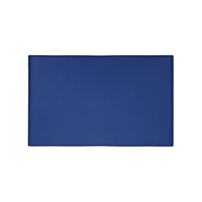 Silicone Pet Food Mat with Raised Edges, 23.62x15.75 inches, Blue
