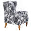 Ensemble de table basse et de fauteuils de style rétro de luxe, une chaise de lecture à haut dossier (blanc antique + gris) et une table basse en bois massif (ton noyer), convenant aux salons et aux chambres à coucher