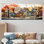 «Autumn Vintage Orange Village - New York», ensemble de 5 pièces d'art mural