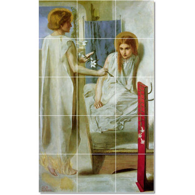 24" x 40" Ceramic Painting Decorative Mural Tile 8" x 8"