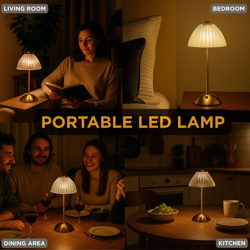 Lampe de table à abat-jour à DEL Abbott Trilite Fancy Shade