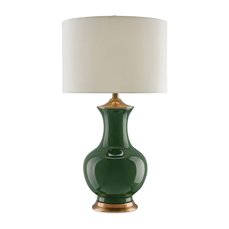 Lampe de table 31,5 "Lilou, Vert / laiton antique