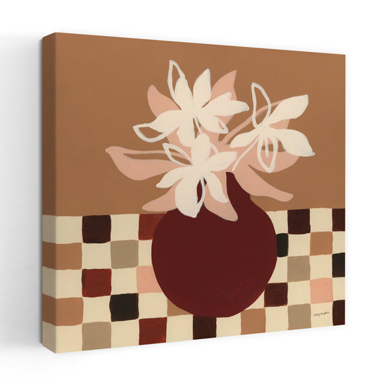 Lys calico modernes avec art noir beige, H 18 po x l 18 po